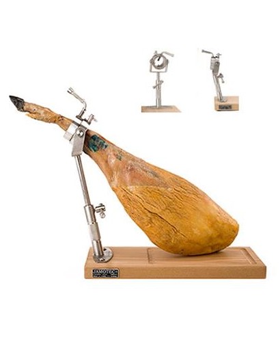 Kit de support de jambon Espagne – Support pour jambon ibérique espagnol et  prosciutto italien – avec coussinet antidérapant – Beau support de cuisine  pour jambon serrano (style bois) : : Maison