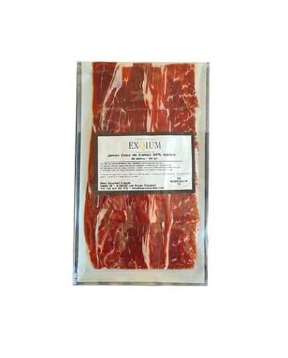 Andalusian "Cebo de Campo" sliced Iberian ham Exqium WITHOUT ADDITIVES 100 grs