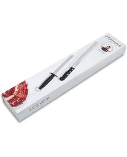 Cuchillo jamonero 30cm + pack afilador