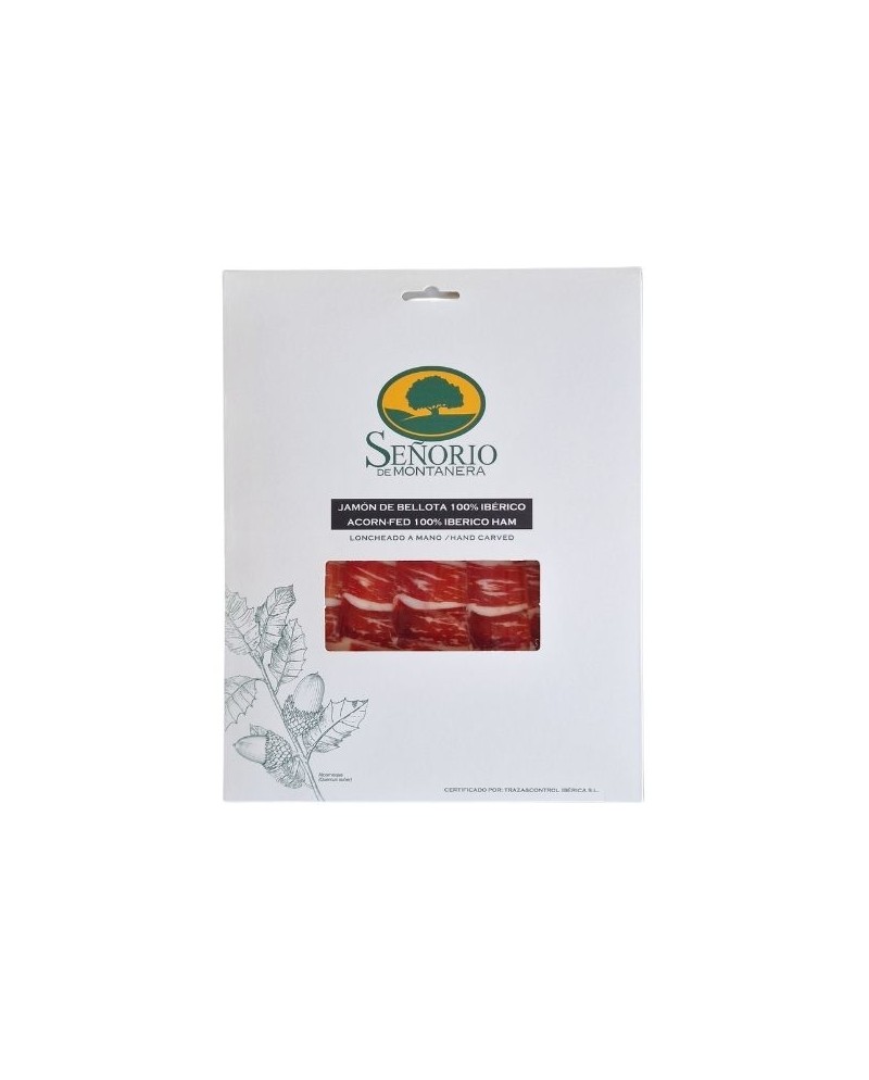 Jamón 100 % ibérico de bellota cortado en lonchas de 50 g Señorio de Montanera