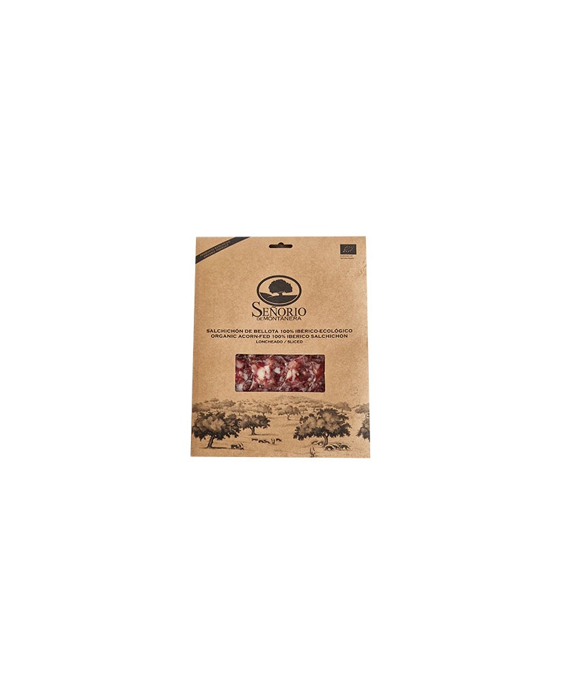 Chorizo de bellota 100% ibérico ecológico, loncheado 100 grs