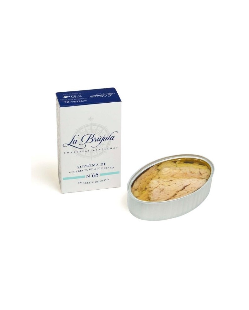 Ventrêche de thon à l'huile d'olive La Brujula nº65. 110 g